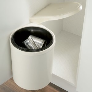 10L Kitchen Swing-out Bin - Cream and White